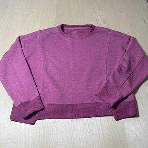Freely Purple Cropped Crew‎ Neck Pullover Sweatshirt Womens Size S